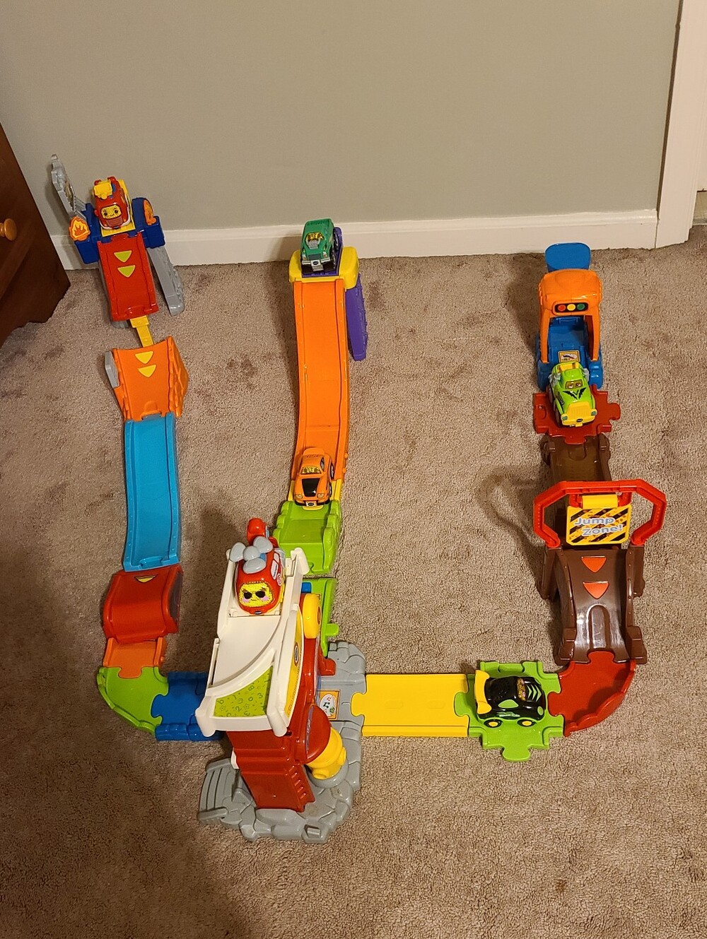 Kids Orange Multi-Track Race Playset